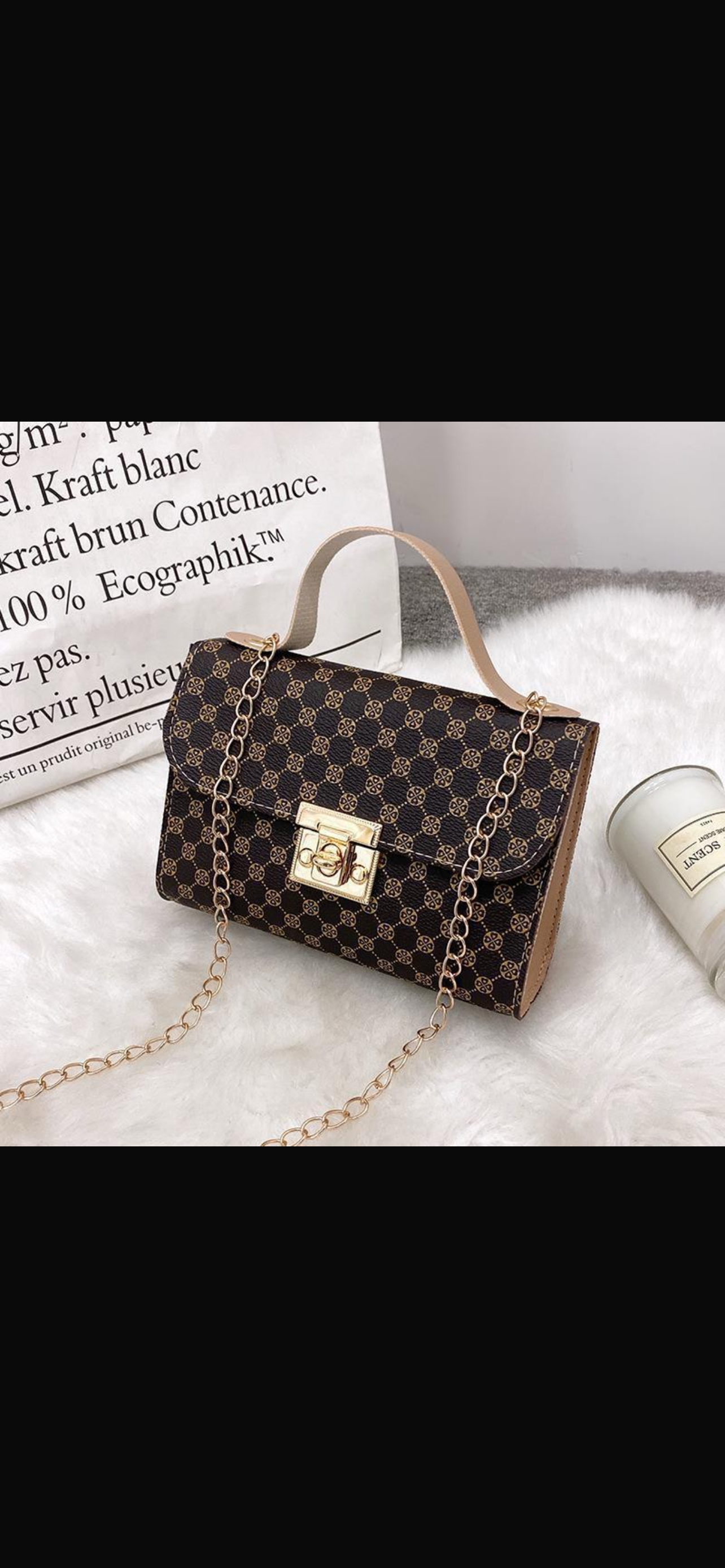 Women's Bag New Multi-Pattern Lock Chain Small Square Bag Casual Mobile Phone Bag Small Bag Export Small Bag