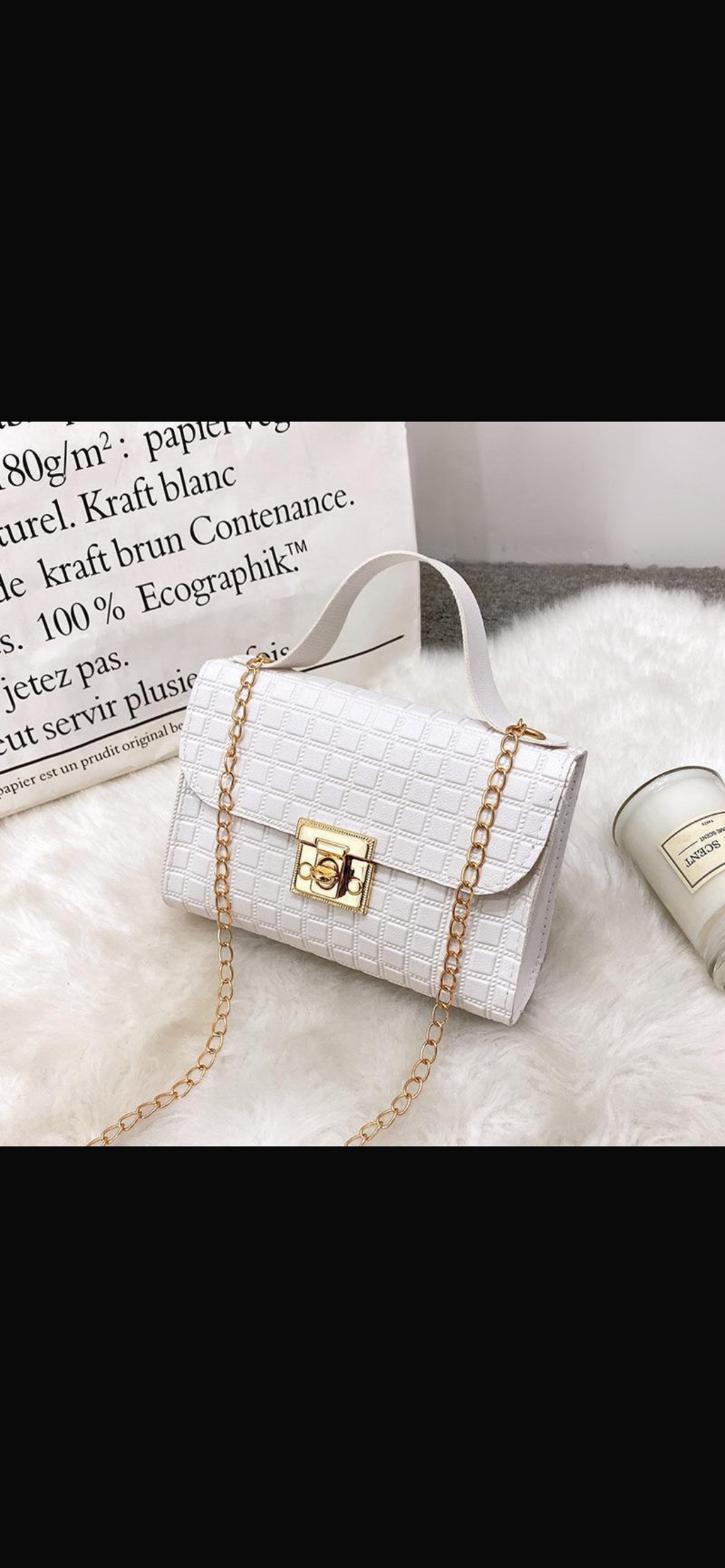 Women's Bag New Multi-Pattern Lock Chain Small Square Bag Casual Mobile Phone Bag Small Bag Export Small Bag