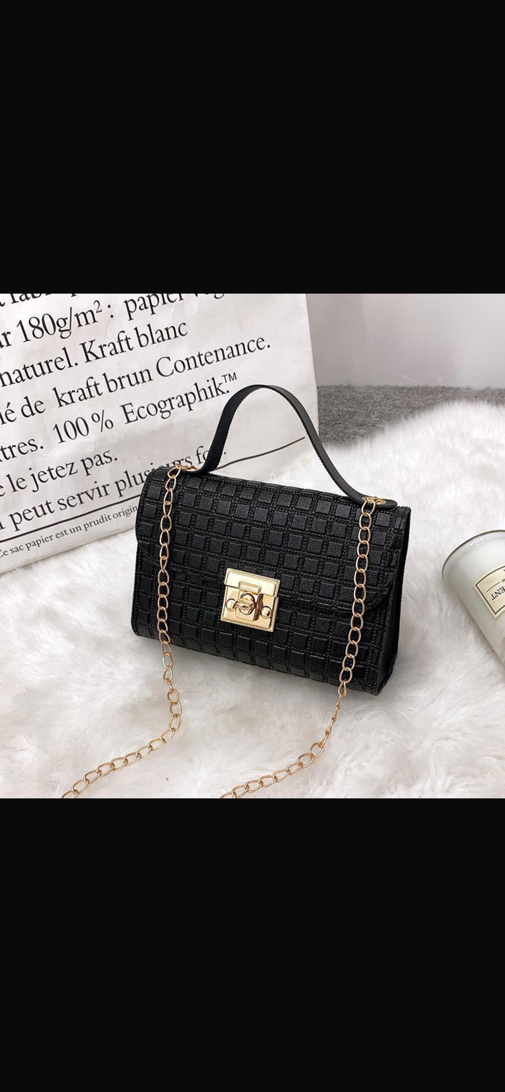 Women's Bag New Multi-Pattern Lock Chain Small Square Bag Casual Mobile Phone Bag Small Bag Export Small Bag