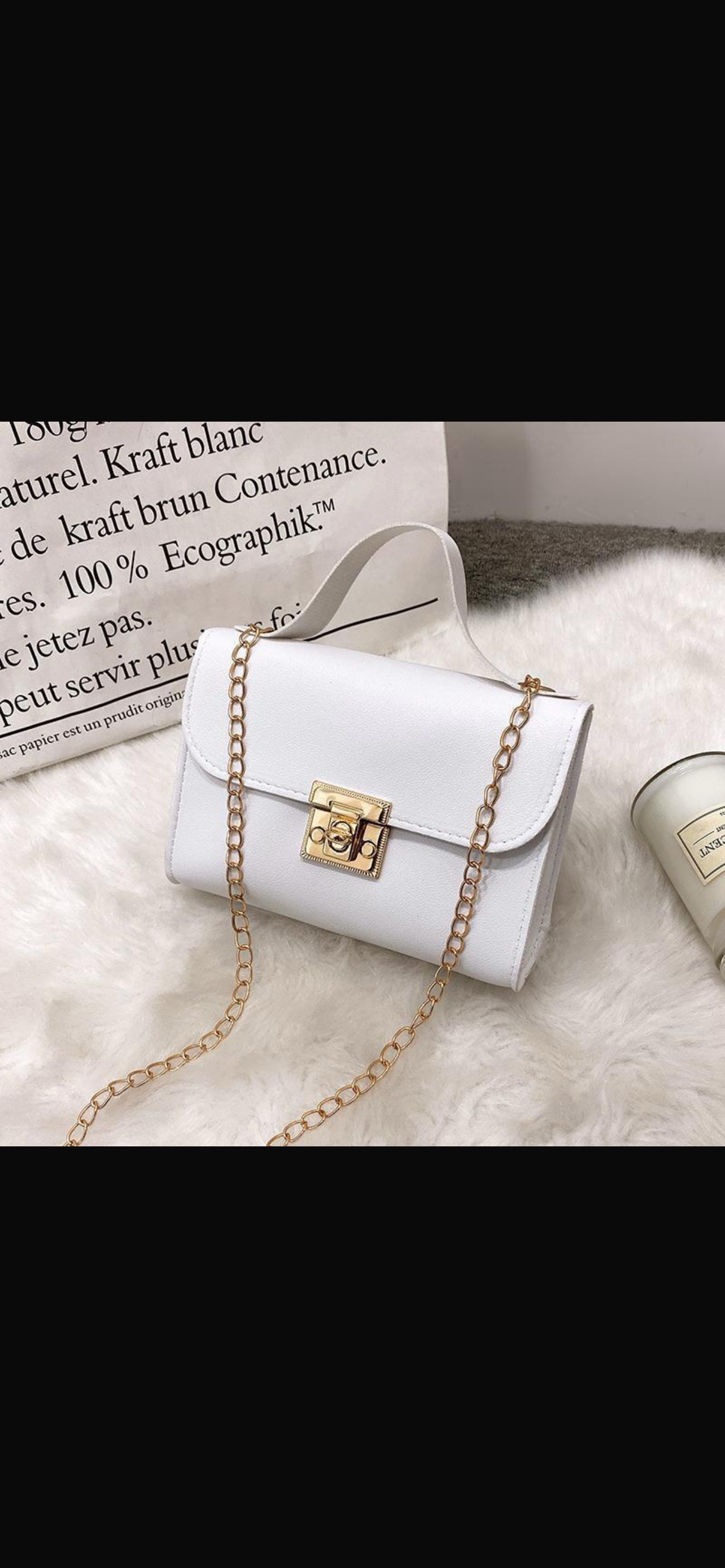 Women's Bag New Multi-Pattern Lock Chain Small Square Bag Casual Mobile Phone Bag Small Bag Export Small Bag