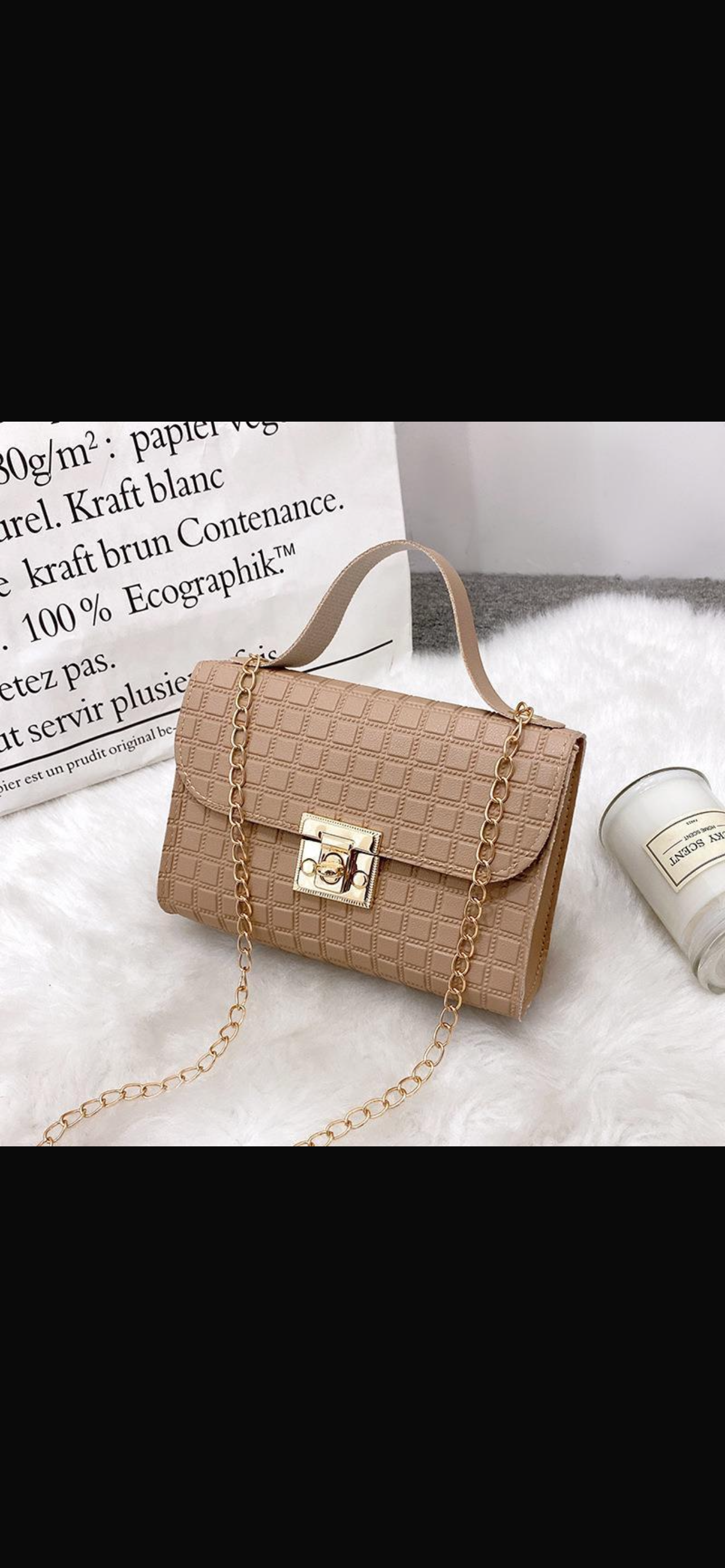 Women's Bag New Multi-Pattern Lock Chain Small Square Bag Casual Mobile Phone Bag Small Bag Export Small Bag