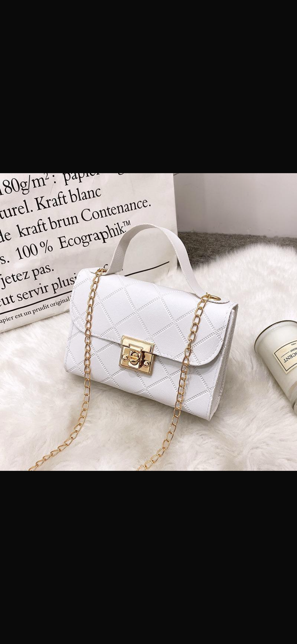 Women's Bag New Multi-Pattern Lock Chain Small Square Bag Casual Mobile Phone Bag Small Bag Export Small Bag