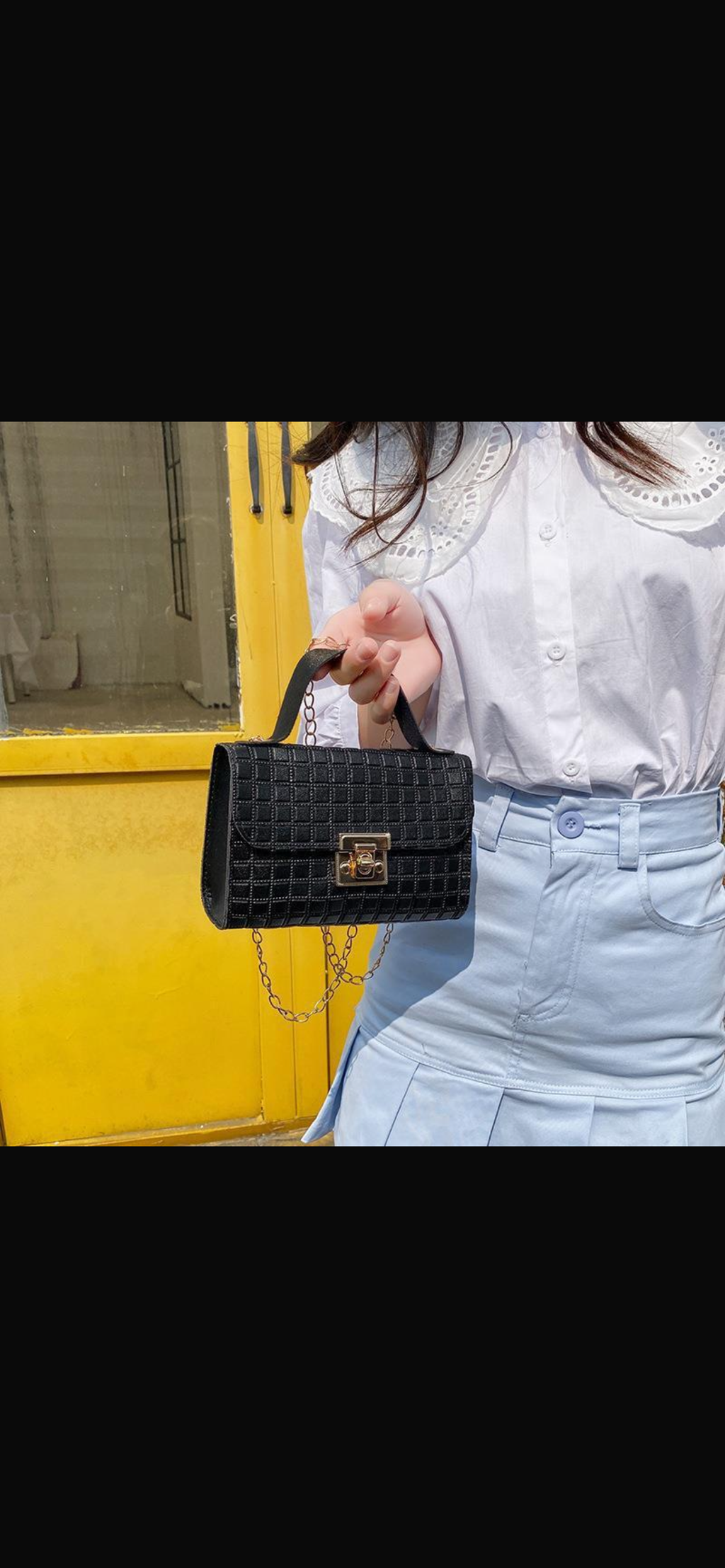 Women's Bag New Multi-Pattern Lock Chain Small Square Bag Casual Mobile Phone Bag Small Bag Export Small Bag