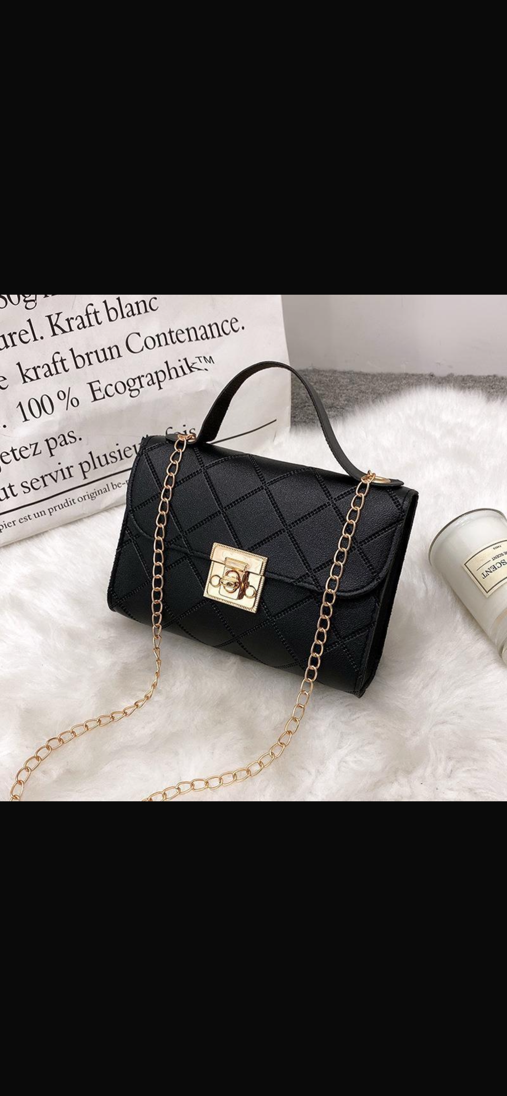 Women's Bag New Multi-Pattern Lock Chain Small Square Bag Casual Mobile Phone Bag Small Bag Export Small Bag